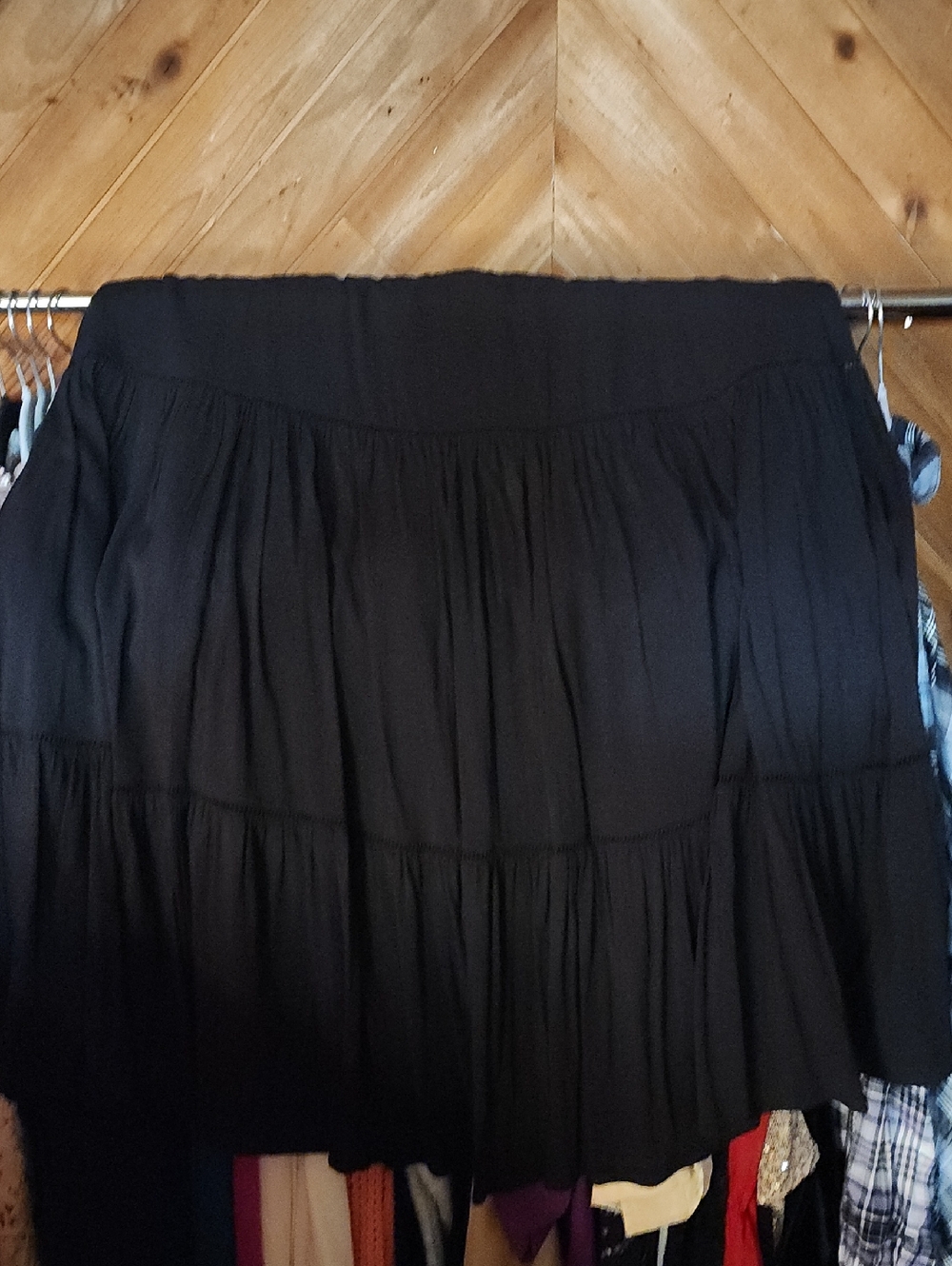 Black challis skirt